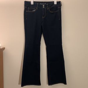 American Eagle sz 10 short bootcut flare jeans dark wash